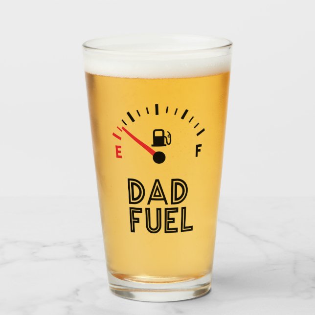 "Dad Fuel" Pint Drinking Glass Cup (Front Filled)