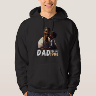 Dad Fuel Since 1988 Quote Black King Magic Fathers Hoodie