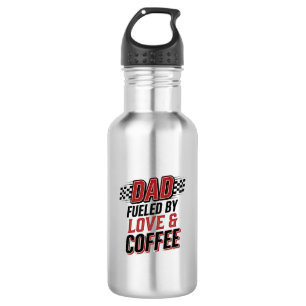 Dad Fuelled by Love and Coffee Racing Shirt Design 532 Ml Water Bottle