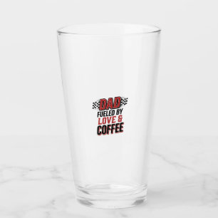 Dad Fuelled by Love and Coffee Racing Shirt Design Glass