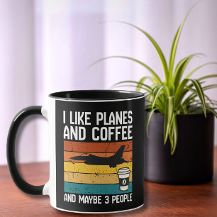 Dad Funny Birthday I Like Planes Coffee &3 people Mug