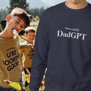 Dad Funny Birthday - Powered By DadGPT - Ai Joke Sweatshirt