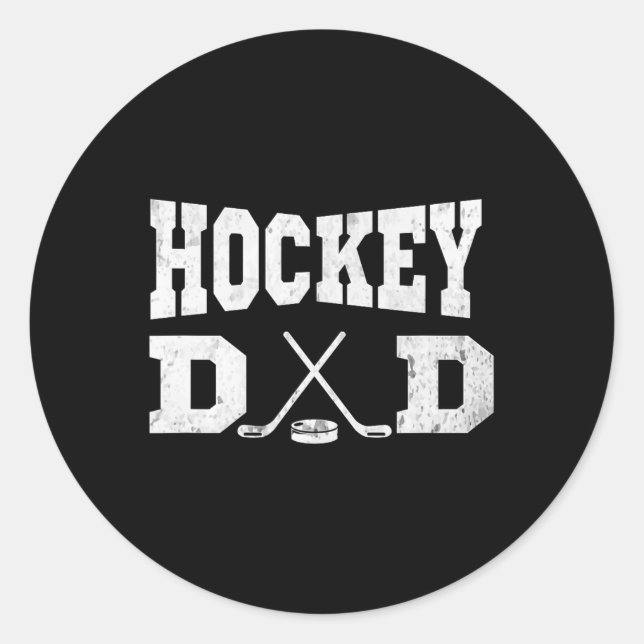 Dad - Funny Hockey Dad  Classic Round Sticker (Front)