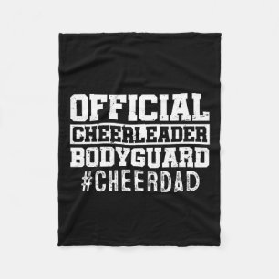 Dad Funny Papa Official Cheerleader Bodyguard Fleece Blanket