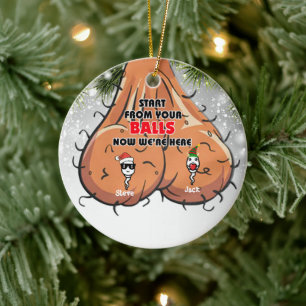 Dad Funny Sperm Start Form Your Balls Now We Here Ceramic Tree Decoration
