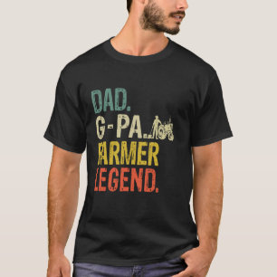 Dad G-Pa Farmer Legend Cool Retro T-Shirt