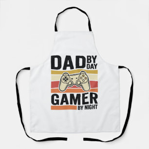 Dad Gamer Vintage Controller T-Shirt Design_1 Apron