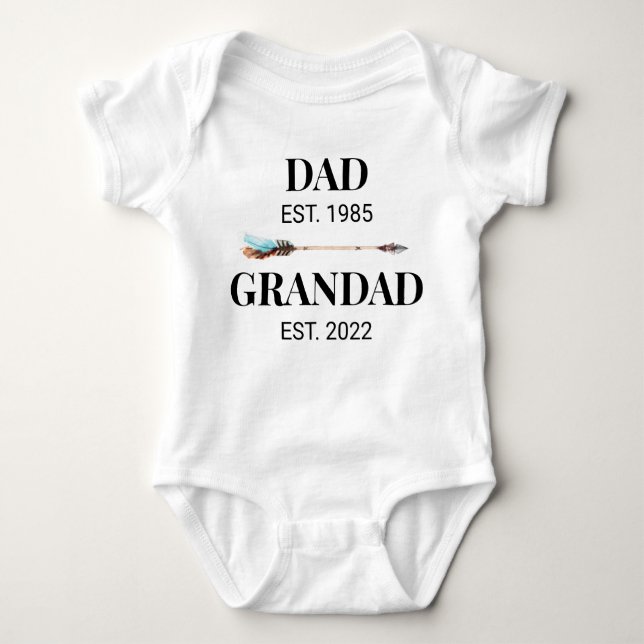 Dad Get Promoted to Grandad Baby Bodysuit (Front)