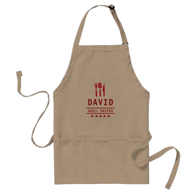 Dad Gift Fathers Day Grill Master BBQ Custom Standard Apron (Front)