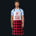 Dad Gift Grill Master BBQ Plaid Personalised Apron<br><div class="desc">Dad Gift Grill Master BBQ Plaid Personalised</div>