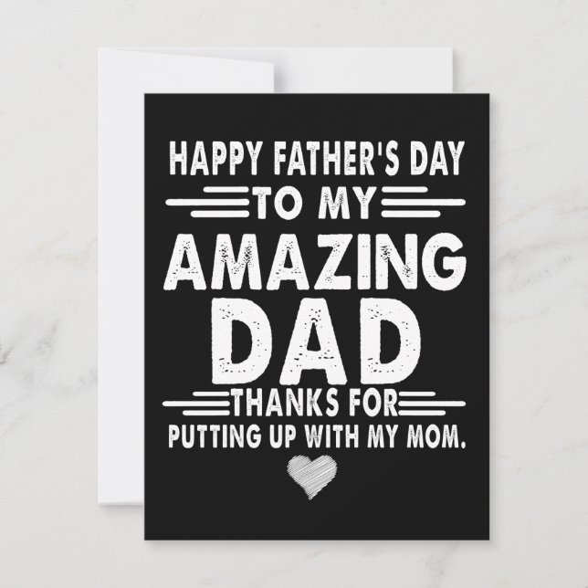 Dad Gift | Happy Father's Day To My Amazing Dad Th Thank You Card (Front)