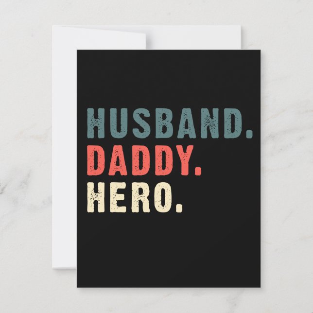 Dad Gift | Husband Daddy Hero Best Gift Idea Thank You Card (Front)