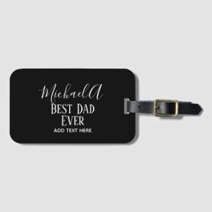 DAD Gift Personalised Classic Black White Luggage Tag