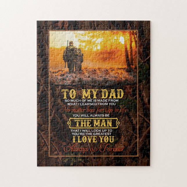 Dad Gifts | Letter To My Dad The Man I Love You Jigsaw Puzzle (Vertical)