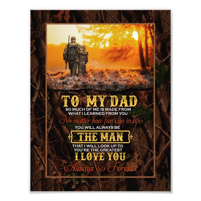 Dad Gifts | Letter To My Dad The Man I Love You Photo Print (Front)