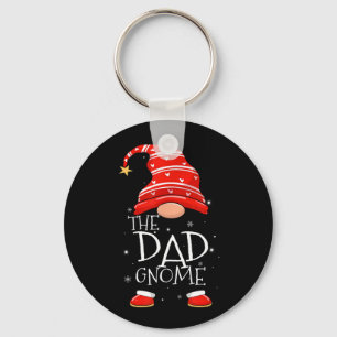 Dad Gnome Buffalo Plaid Matching Family Christmas  Key Ring