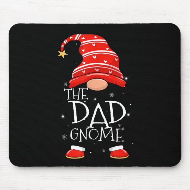 Dad Gnome Buffalo Plaid Matching Family Christmas  Mouse Pad (Front)