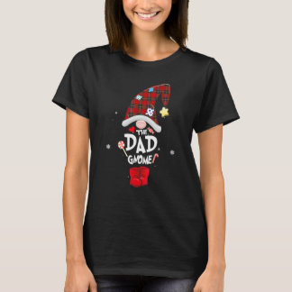 Dad Gnome Buffalo Plaid Matching Family Christmas  T-Shirt