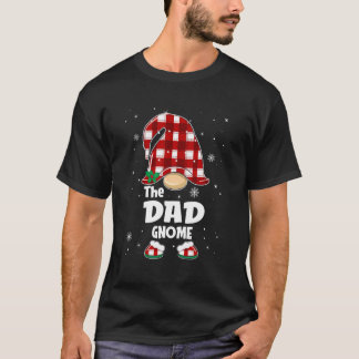 Dad Gnome Buffalo Plaid Matching Family Christmas  T-Shirt