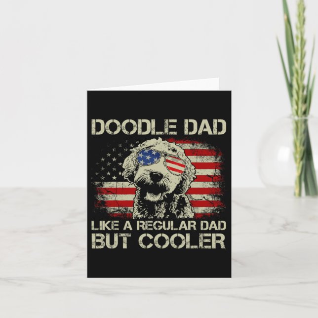 Dad Goldendoodle Regular Dad But Cooler American F Card (Front)