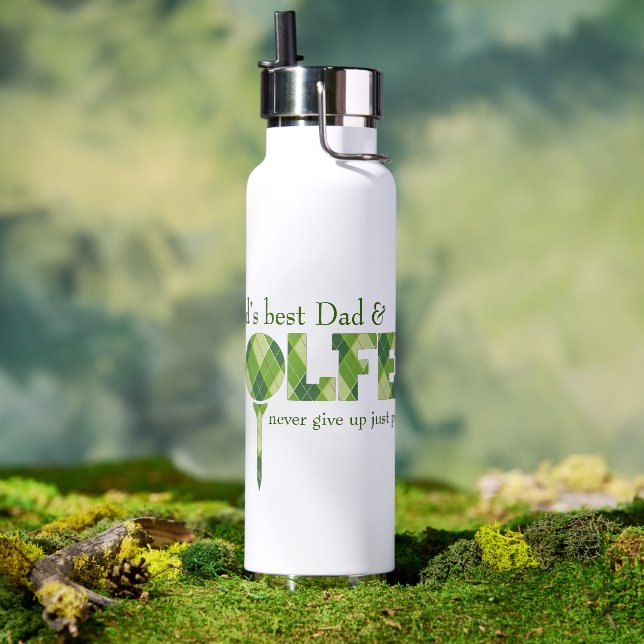 Dad Golfer green tee drinks bottle (Outdoor)