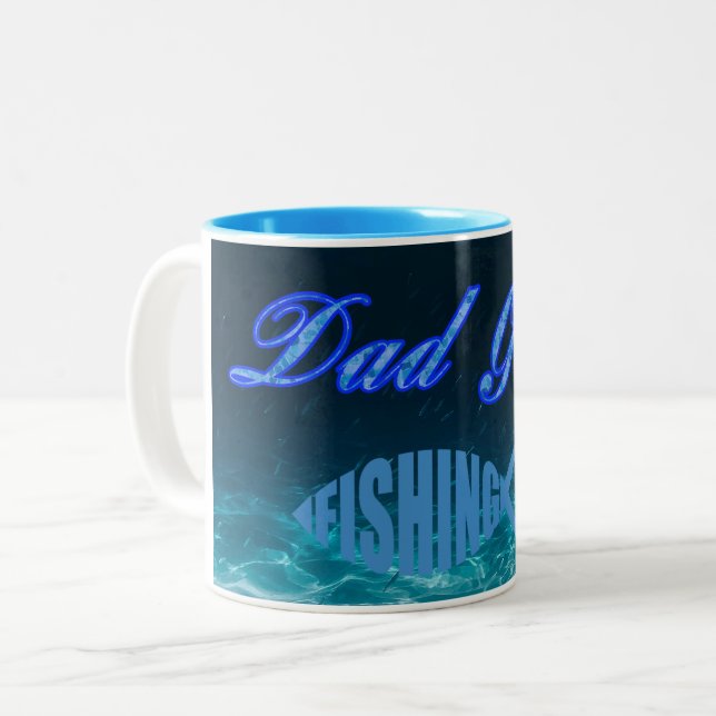 Dad Gone Fishing Two-Tone Coffee Mug (Front Left)