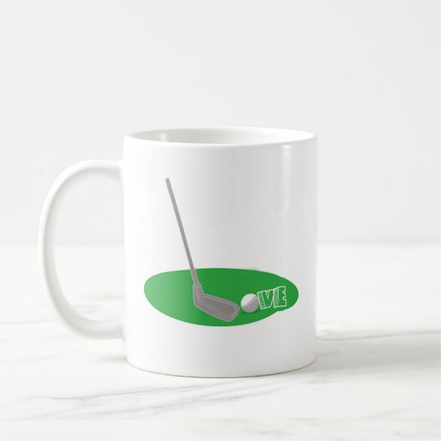 Dad, grand dad fathers day coffee Custom Golf Love Coffee Mug (Left)