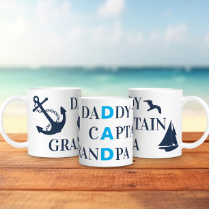 Dad Grandpa Captain Nautical Coffee Mug