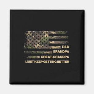 Dad Grandpa Great Grandpa Camo Flag Fathers Grandp Magnet