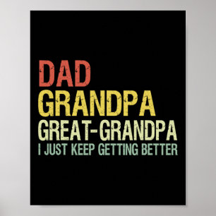 Dad Grandpa Great Grandpa Funny Fathers Day Grandp Poster