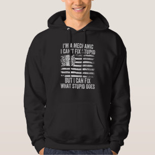 Dad Grandpa Husband Car Mechanic Us Flag Best Auto Hoodie