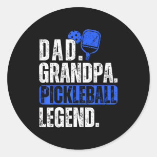Dad grandpa pickleball legend player funny pickle classic round sticker