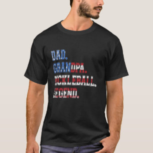 Dad Grandpa Pickleball Legend Player Funny Pickle  T-Shirt