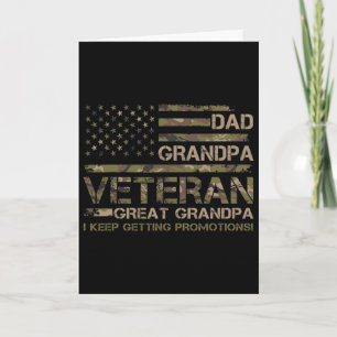 Dad Grandpa Veteran Great Grandpa Father's Day Usa Card