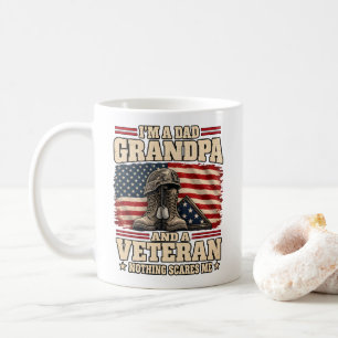 Dad Grandpa Veteran Nothing Scares Me Proud Papa Coffee Mug