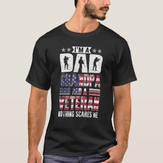 Dad Grandpa Veteran Nothing Scares Veteran Day T-Shirt