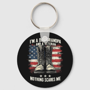 Dad Grandpa Veteran Patriotic Fathers Day Key Ring
