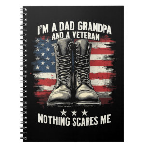 Dad Grandpa Veteran Patriotic Fathers Day Notebook