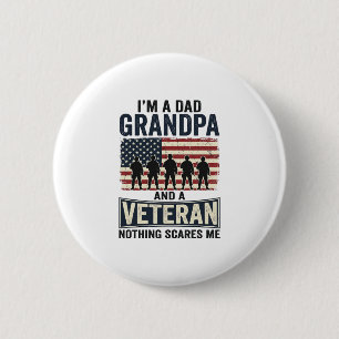 Dad Grandpa Veteran Patriotic Vintage Shirt Design 6 Cm Round Badge