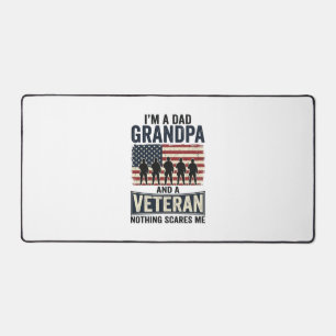 Dad Grandpa Veteran Patriotic Vintage Shirt Design Desk Mat