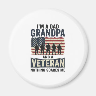 Dad Grandpa Veteran Patriotic Vintage Shirt Design Magnet