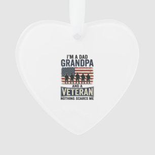Dad Grandpa Veteran Patriotic Vintage Shirt Design Ornament
