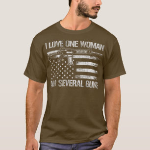 Dad Grandpa Veteran US Flag I Love One Woman & Sev T-Shirt