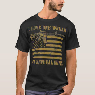 Dad Grandpa Veteran US Flag I Love One Woman & Sev T-Shirt
