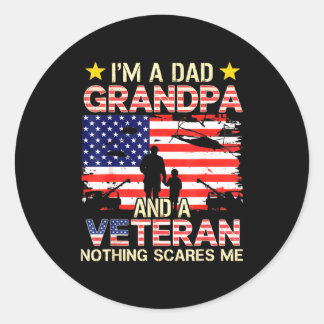 Dad grandpa veteran vietnam veteran vintage for classic round sticker