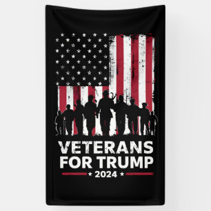 Dad Grandpa Veterans For Trump 2024 American Flag Banner