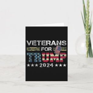 Dad Grandpa Veterans For Trump 2024 American Flag  Card