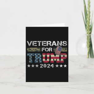Dad Grandpa Veterans For Trump 2024 American Flag Card