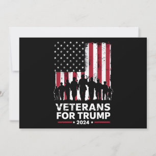 Dad Grandpa Veterans For Trump 2024 American Flag Invitation