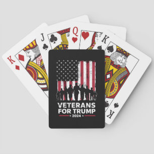 Dad Grandpa Veterans For Trump 2024 American Flag Playing Cards